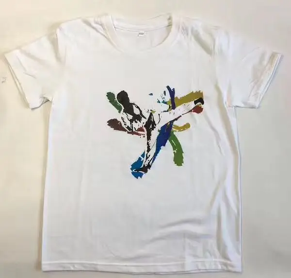 Образец, бесплатная доставка, футболка из 100% хлопка для тхэквондо