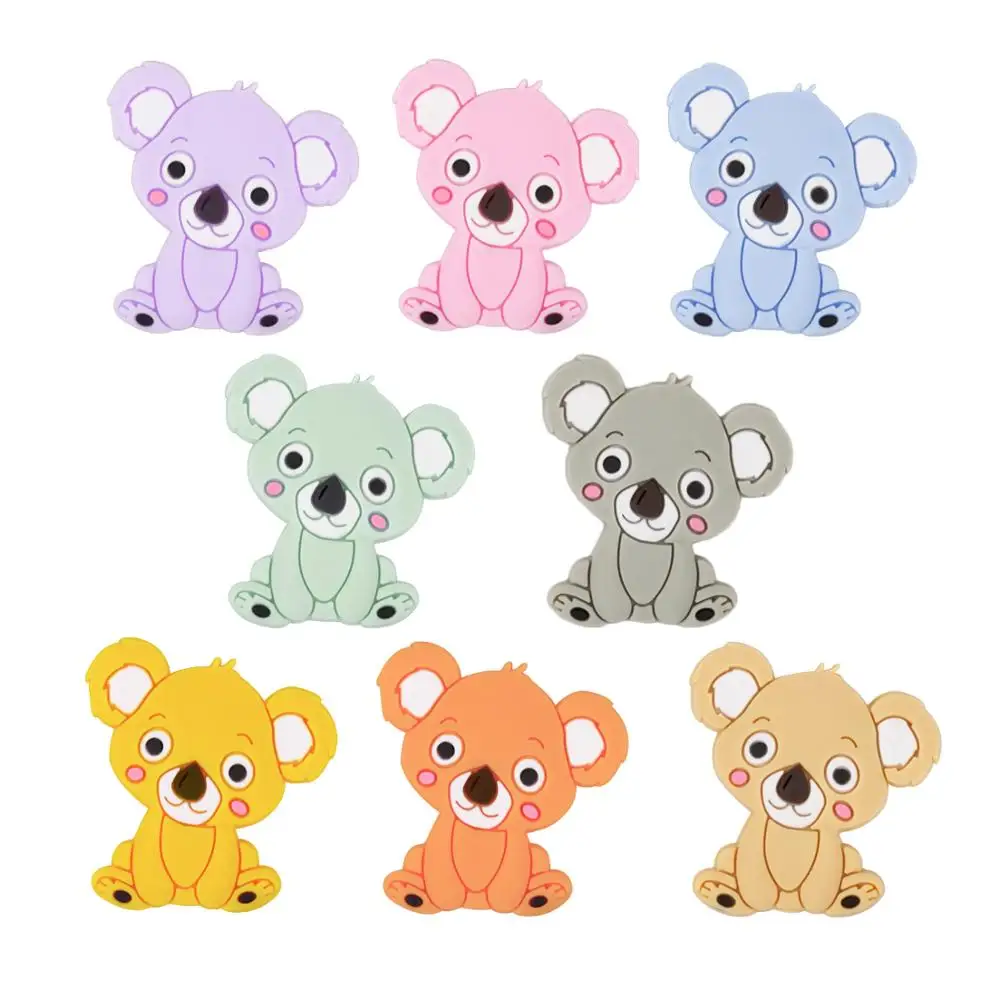 Nontoxic bpa free 100% Food Grade Soft koala silicone beads baby teether