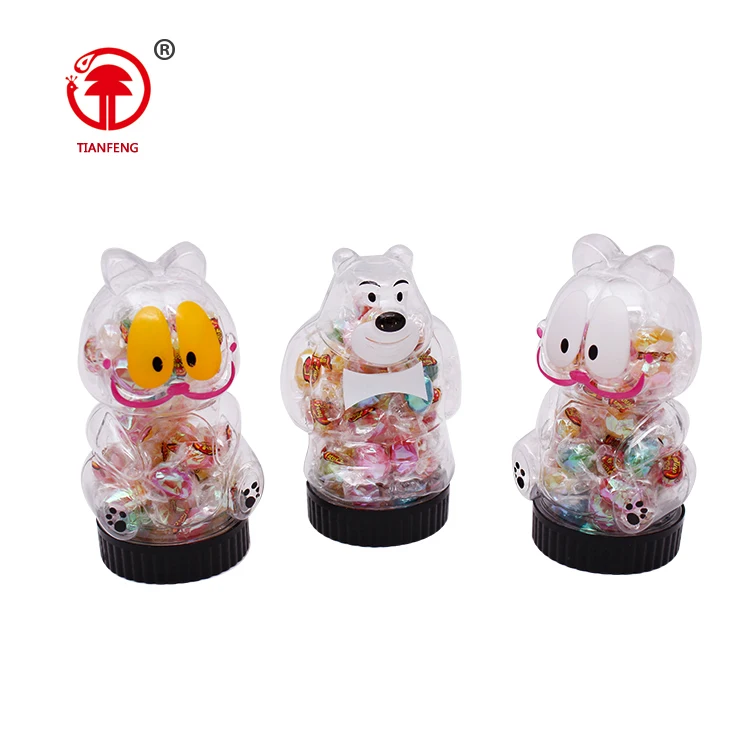 Confectionery mix fruit flavor halal wrapper jelly bean mini halal jelly beans in bear bottle and cat 60g