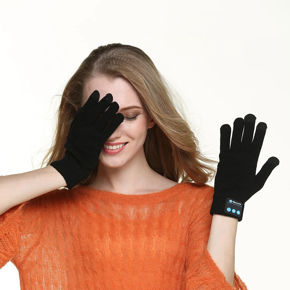 
Hottest 2018 Christmas Gift Fashion Musical Warm Gloves Speaker Touch Screen Smart Glove Wireless Connect Gloves 
