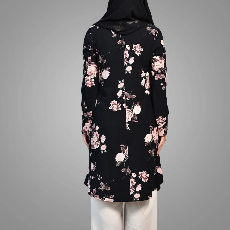 Newest Turkish Arab Women Clothing Elegant Long Sleeve Muslim Tops Blouse Modest Fashion Dubai Fancy Dresses