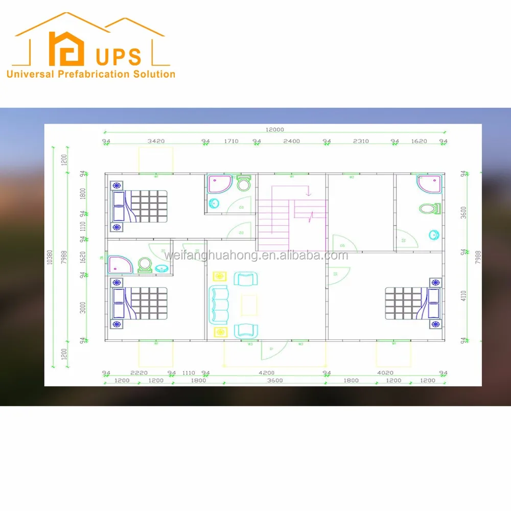 green prefab mobile home prefab house for Suriname