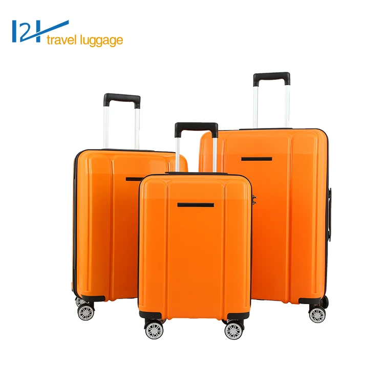 British style unique travel suitcase orange PP girls luggage for travel or business trips