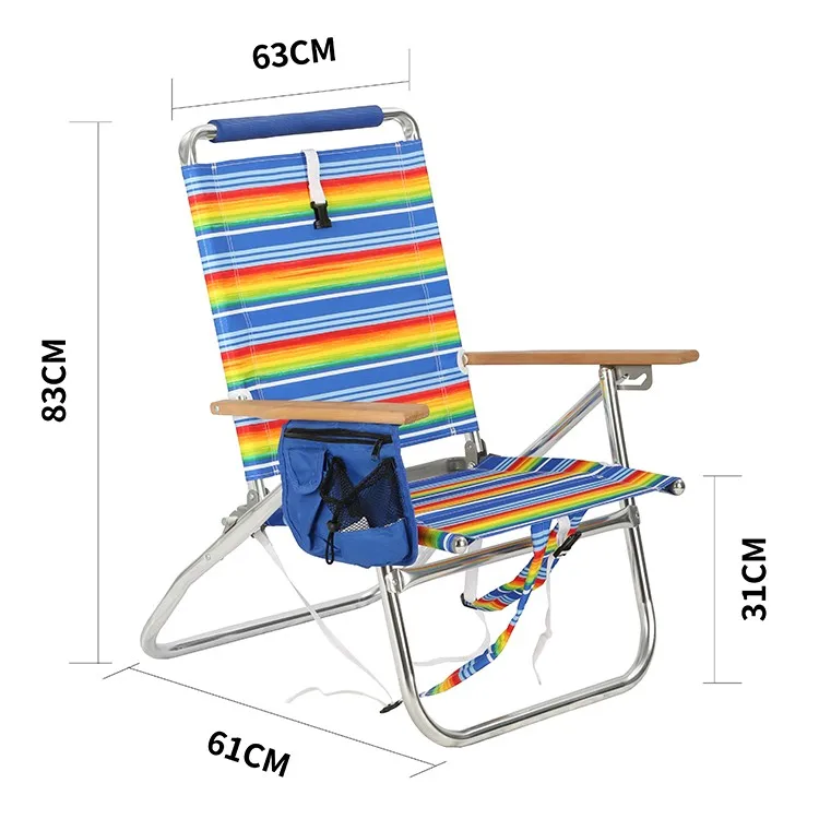 Outdoor Lounge Aluminum Beach Chair Portable Folding Camping Chair Backpack
