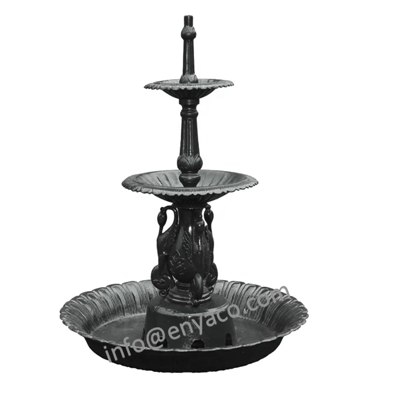 3 Tier Patio Backyard Iron Casting Other Garden Ornaments & Water Features Standing Fountain for Outdoor