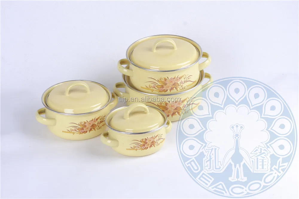 
3pc 5pc slap-up enamel casserole with ears/kitchenware pot/cook ware 