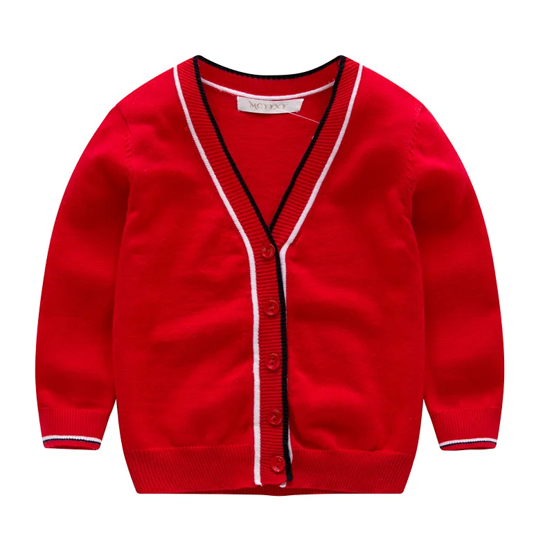 
V neck baby boys Fall winter children plain stripe kids sweater korean basic cardigan knit 