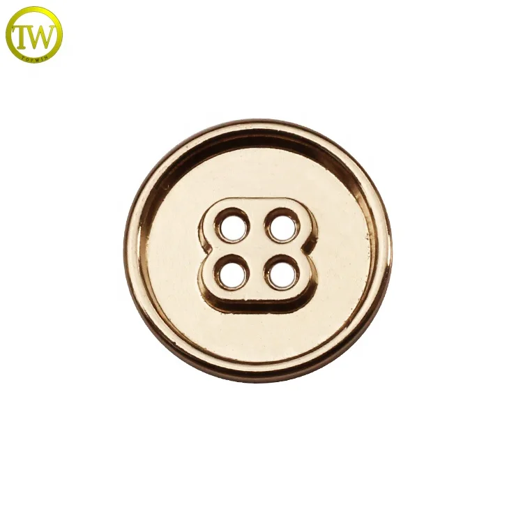 China supplier golden metal 4 holes button sewing shank buttons for coats
