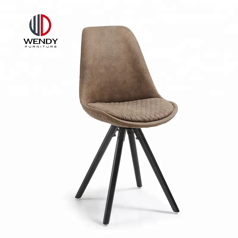 
poland style pu leather dining chair with black powder coating metal legs 
