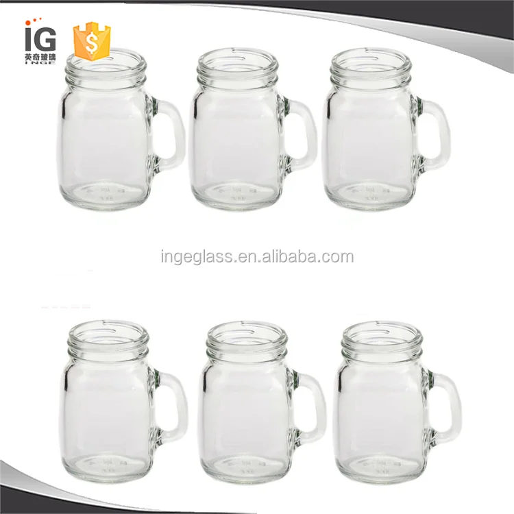 Mini Mason Jars Bulk, 4 oz Mason Jars with Handles and Lids