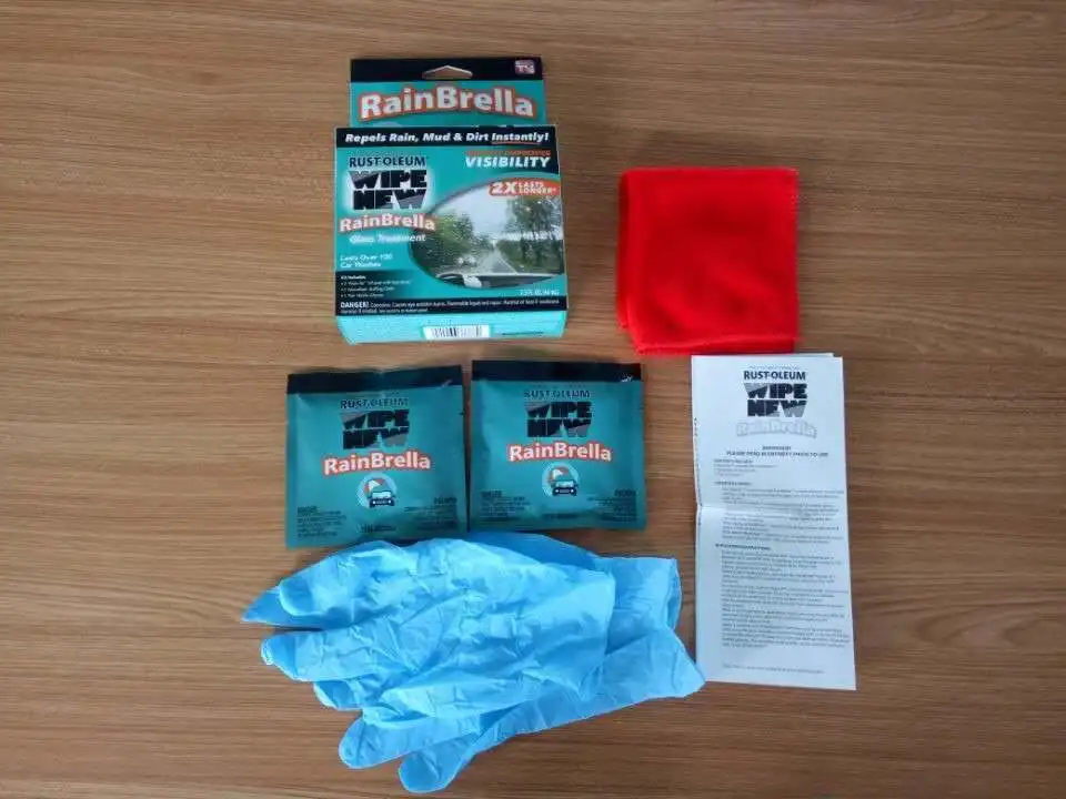 Wipe-New Rainbrella Rust-Oleum  Rainbrella Windshield Rain Repellent Wipes For Your Car