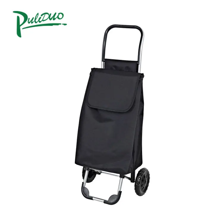 Foldable grocery cart two wheel shopping trolley bag