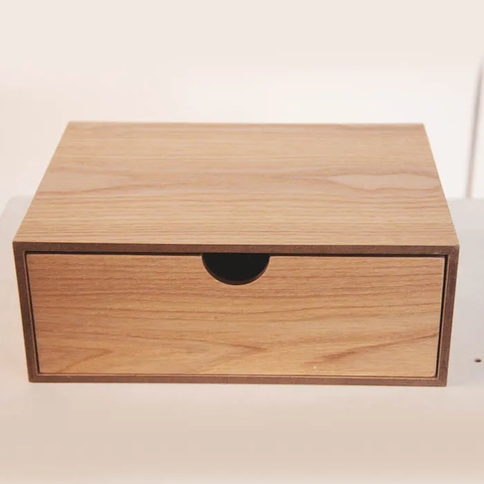 Natural material MDF wood drawer storage organizer box