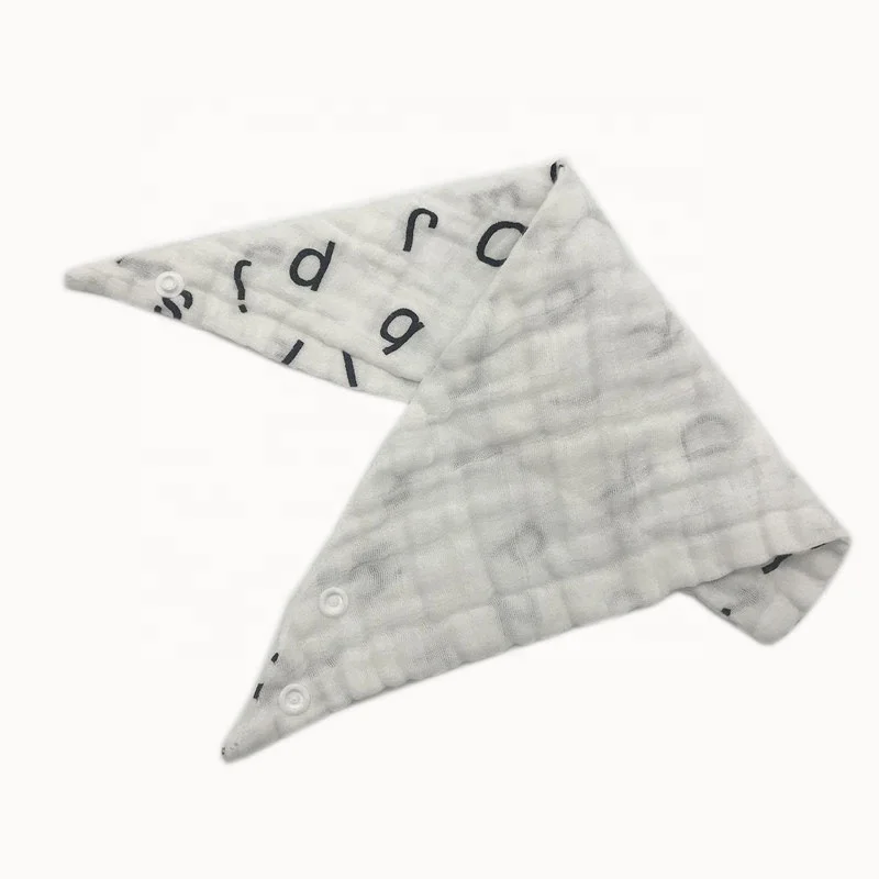 
China manufacturer wholesale unisex baby muslin bandana bibs muslin baby bibs 