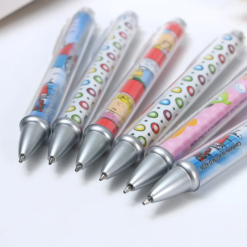 Promotional clear tube full printing picture paper insert inside ball pen