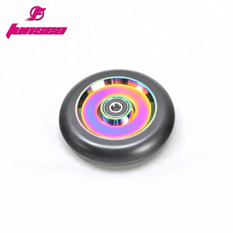 Customizable Multicolor new design RX-FSW-01 OEM 100mm Logo PVD Purple/Black adult wide wheel scooter scooter wide wheel