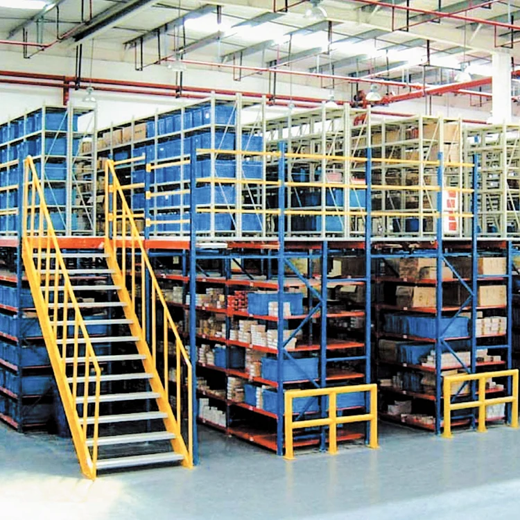  GTY оцинкованная сверхпрочная Многоуровневая Двухуровневая складская стальная решетчатая платформа мезонинговая стойка