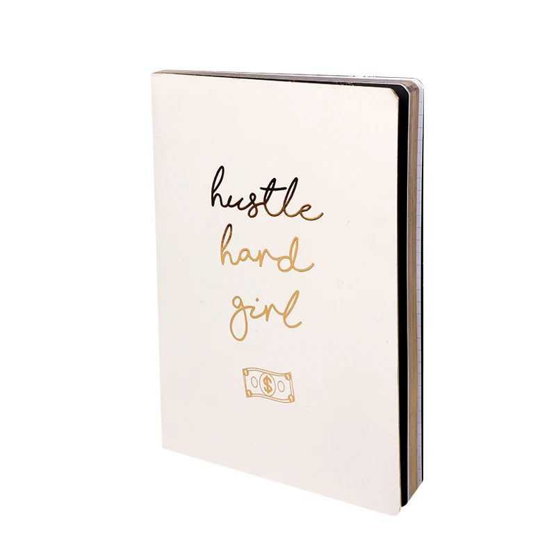 Concise Graceful Hard Cover Custom Hot Stamping Foiling Gold Edge Embossed Gold Cover Composition Notebook