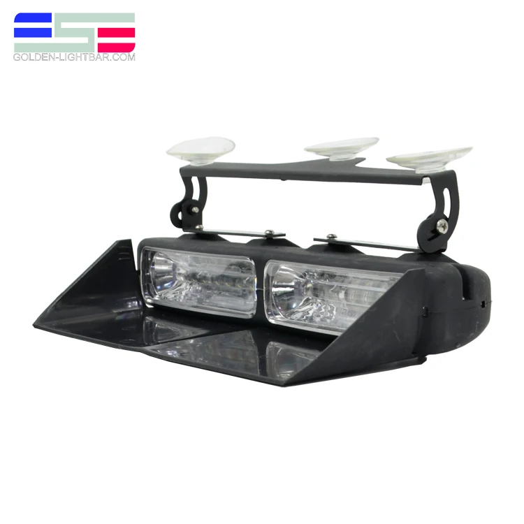 Suction Cups Mount Emergency Warning Red White LED Visor Strobe Light