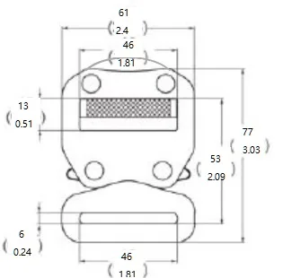Factory Custom High Quality Black Color quick release buckle for Harness Belt