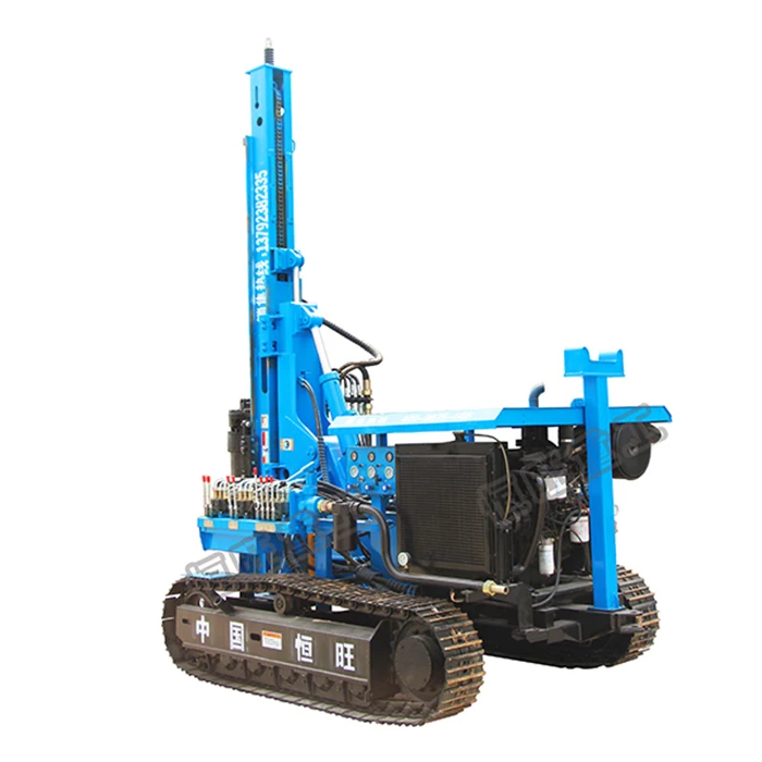 HENGWANG Crawler type hydraulic hammer pile driver solar ramming machine for solar project