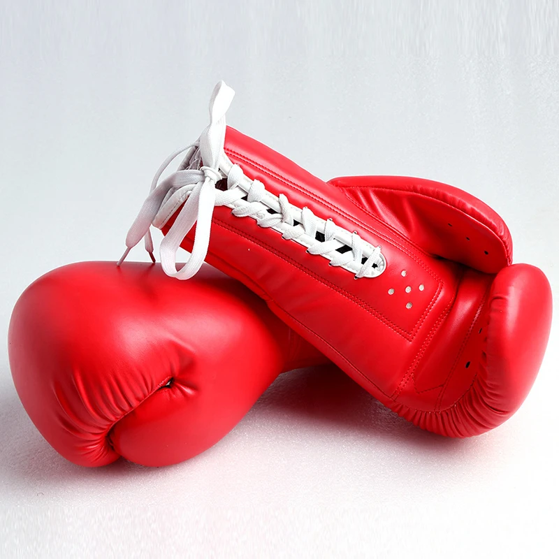 factory custom professional lace-up boxing gloves