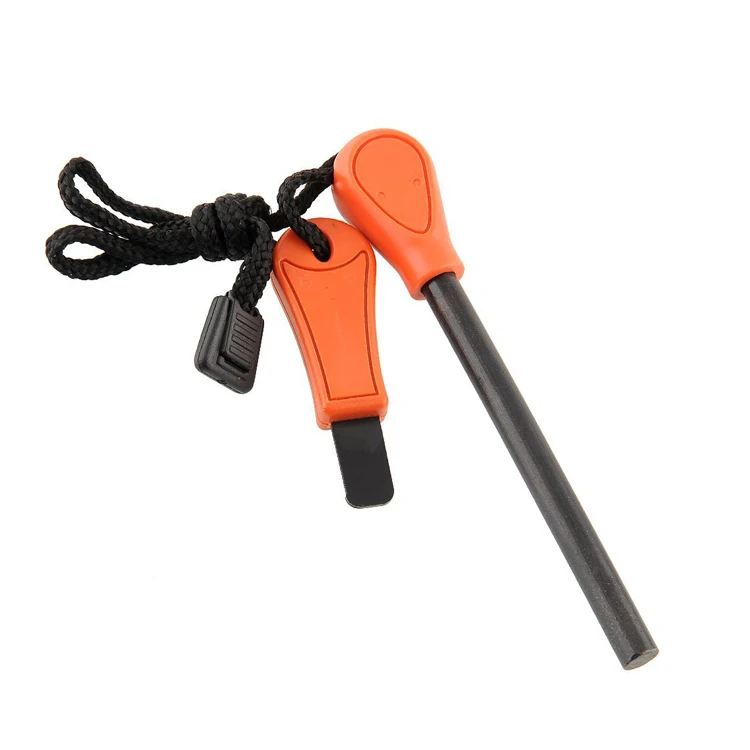 Orange handle FerroceriumFerro Rod Flint Rod Firelighter Survival Fire Starter