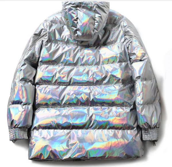 Man Holographic Jacket Rainbow Laser Hologram Fashion Coat jackets men custom