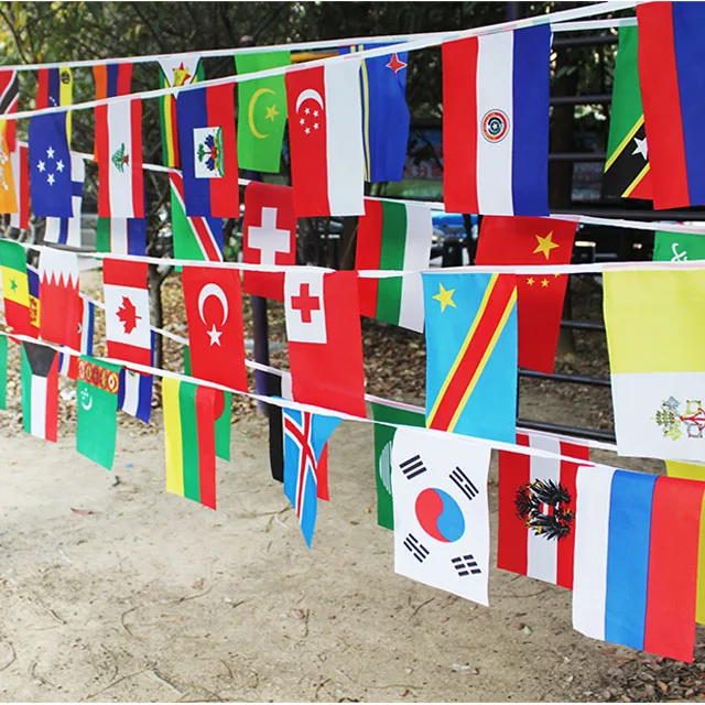 Holiday advertising bunting promotion string flag custom polyester pennant flag