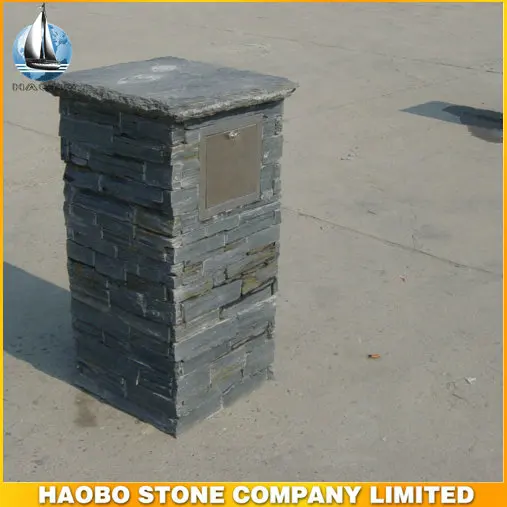 
Stacked Column Box, Garden Culture Stone Pillar 