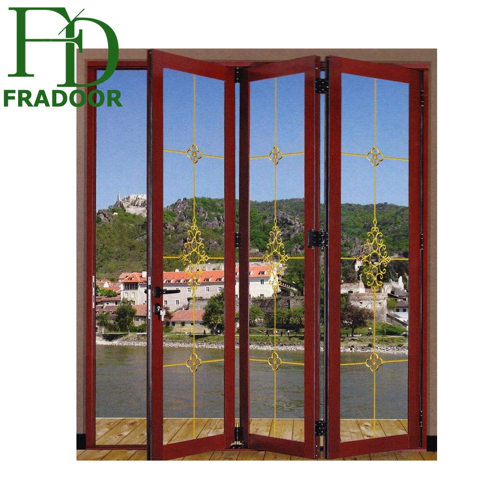 Soundproof interior bi folding automatic aluminium korean sliding folding doors