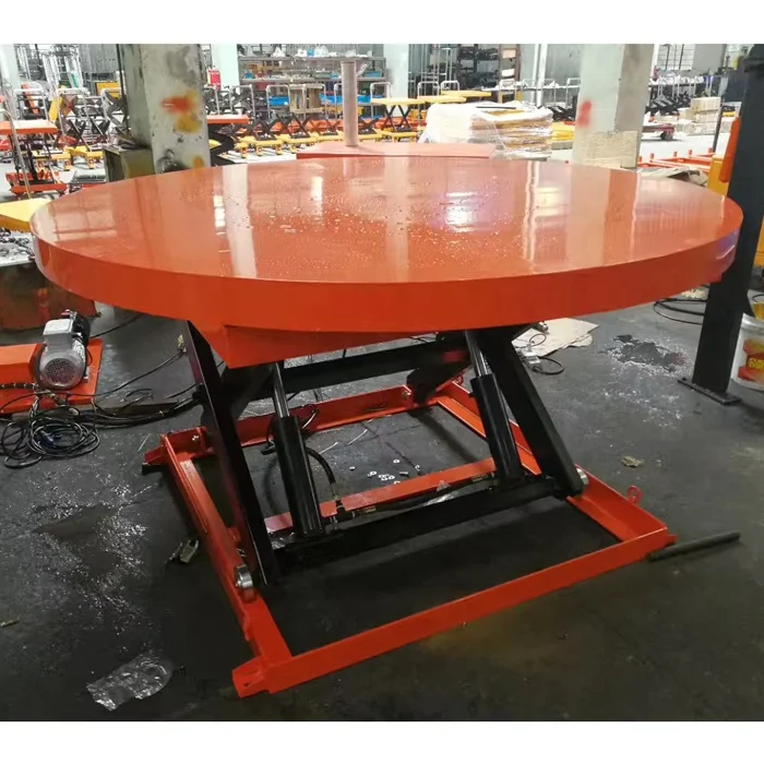 1000kg Hydraulic Scissor Type Round Rotating Lift Table