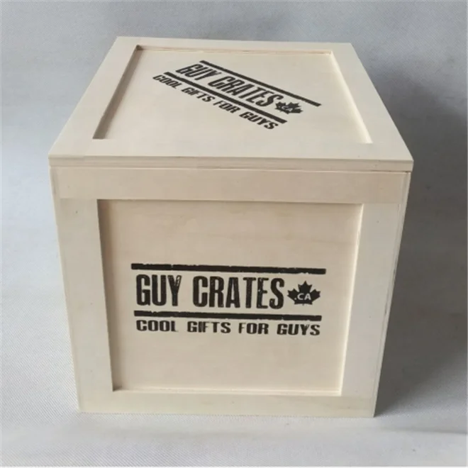 Industrial Style Wooden Packaging Box Plywood Mini Shipping Crate Man-Box Miniature Crate Product Boxes For Watch Beard Care Kit