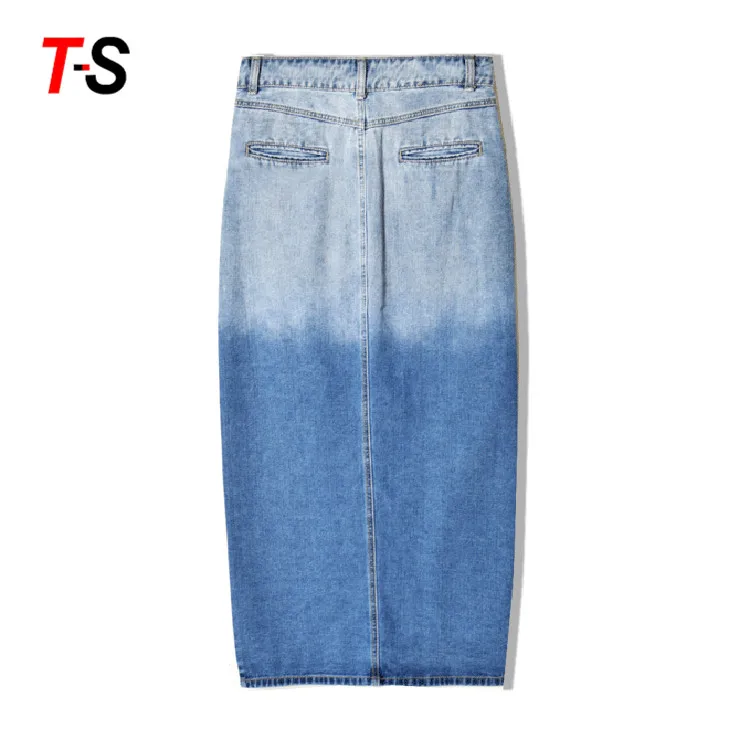 2018 New style high waist large size pencil denim long women skirt