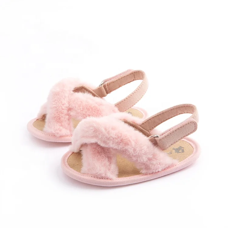 Симпатичные Детские повседневные модные плюшевые туфли детские пушистые Тапочки