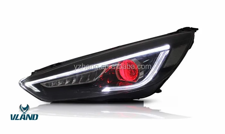 China VLAND Factory For Car Headlamp For Fous 2015 2016 2017 2018 LED Headlight Moving Signal For Fous Demon Eye Plug And Play
