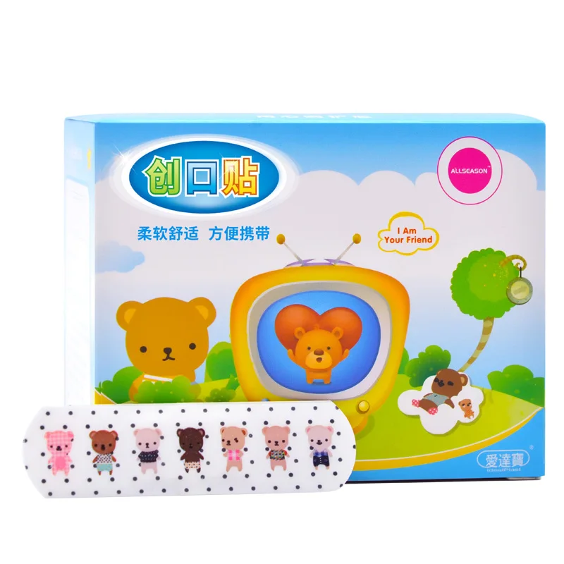 Factory sale breathable pe soft cute medical wound plaster band aid for kids