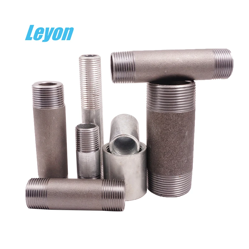 Galvanized black carbon steel nipple BSPT male thread gi pipe Nipple