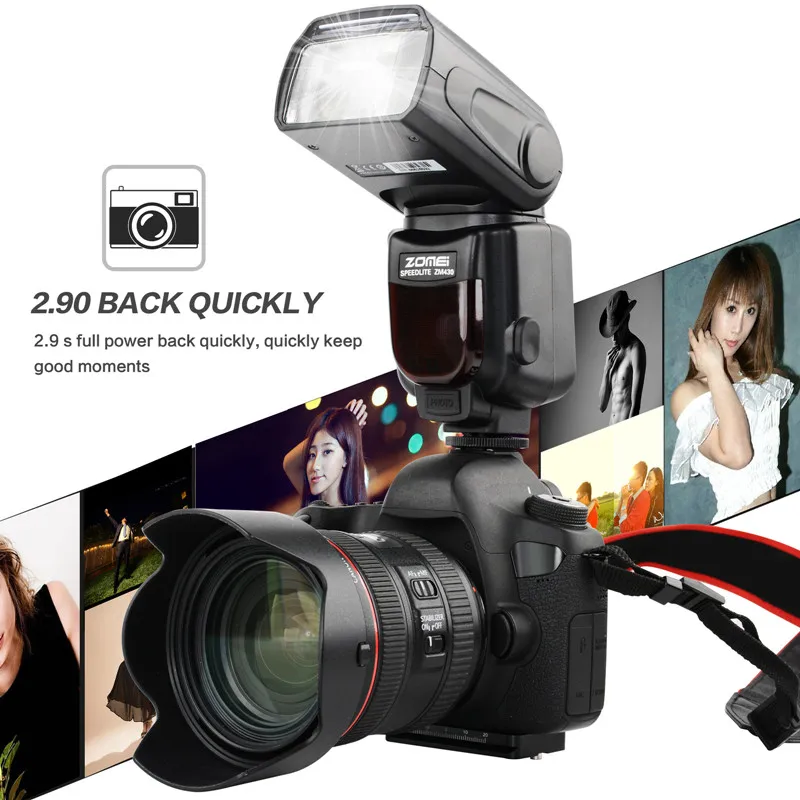 Фотовспышка Zomei ZM430 с ручным зумом