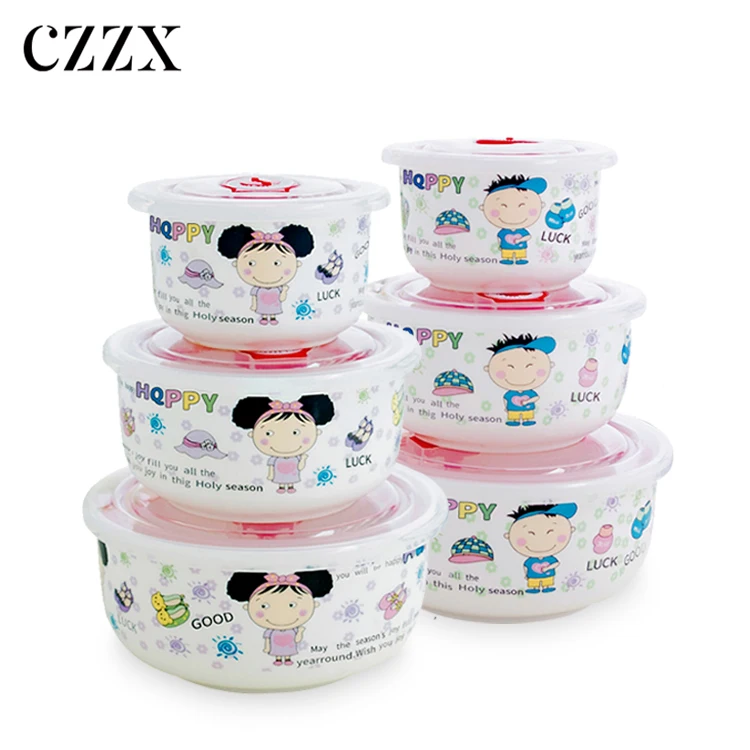 3 набора фарфоровых керамических свежих чашек с герметичной крышкой с индивидуальным принтом