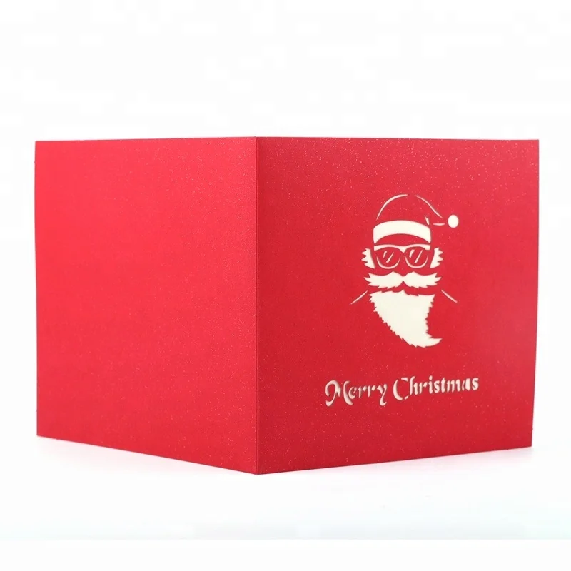 Classic design Santa Motorcycle Christmas Gift Pop Up 3D Greeting Cards