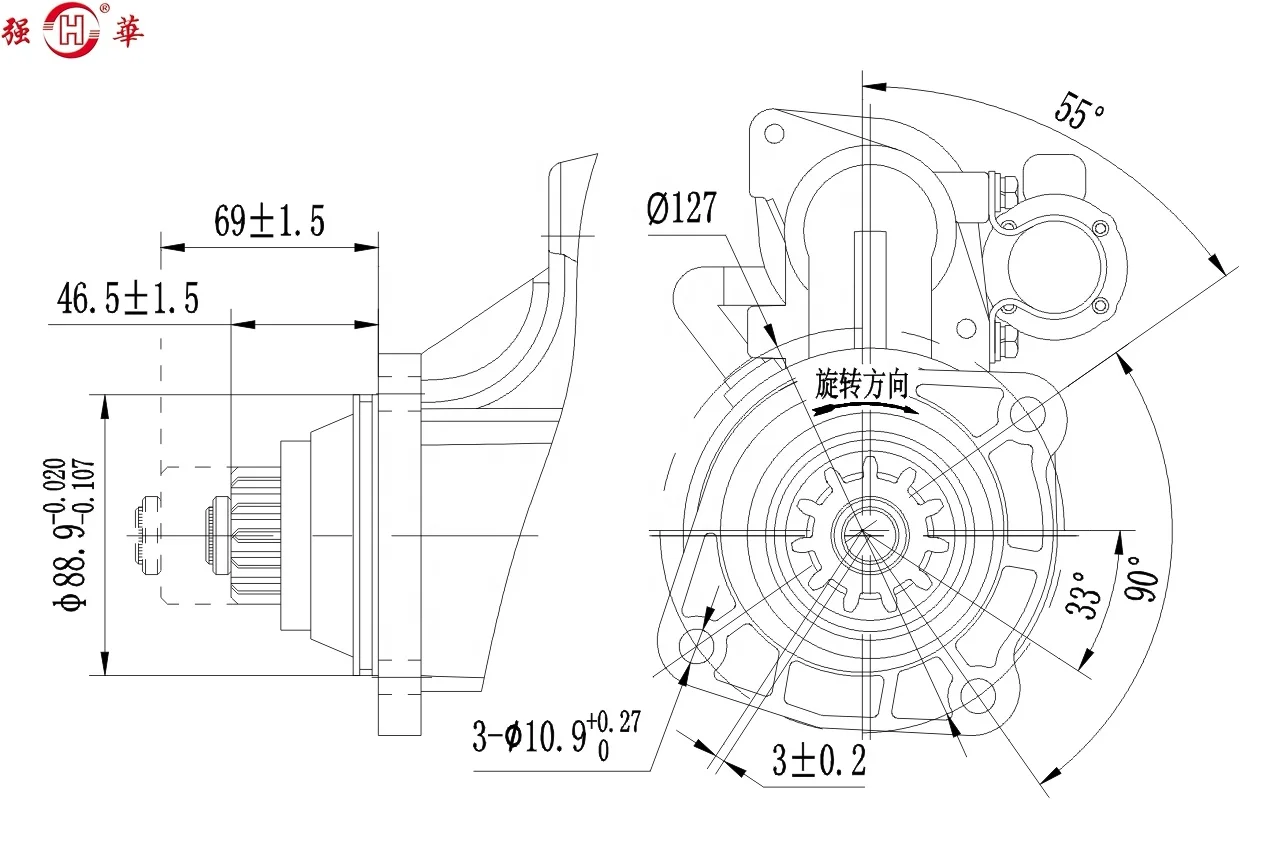 WD615 Engine parts 24V/8kw Starter replace BOSCH PETROLITE 0001261014 M105R3040SE
