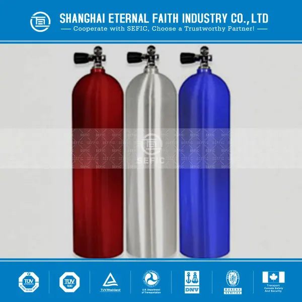 Valves 12L High Pressure Oxygen Bottle Aluminum Diving Tank Scuba Tank