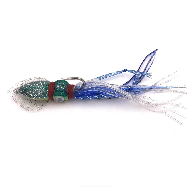 90g 140g Lead Squid Jig Shape Hook Saltwater Tuna Fishing Lure Squid Bait For Fishing