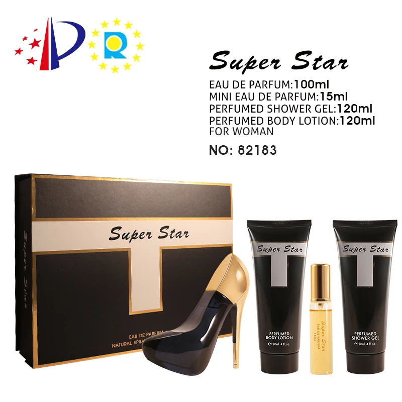 perfume set tiverton brand super star high heel shape perfume gift set for women