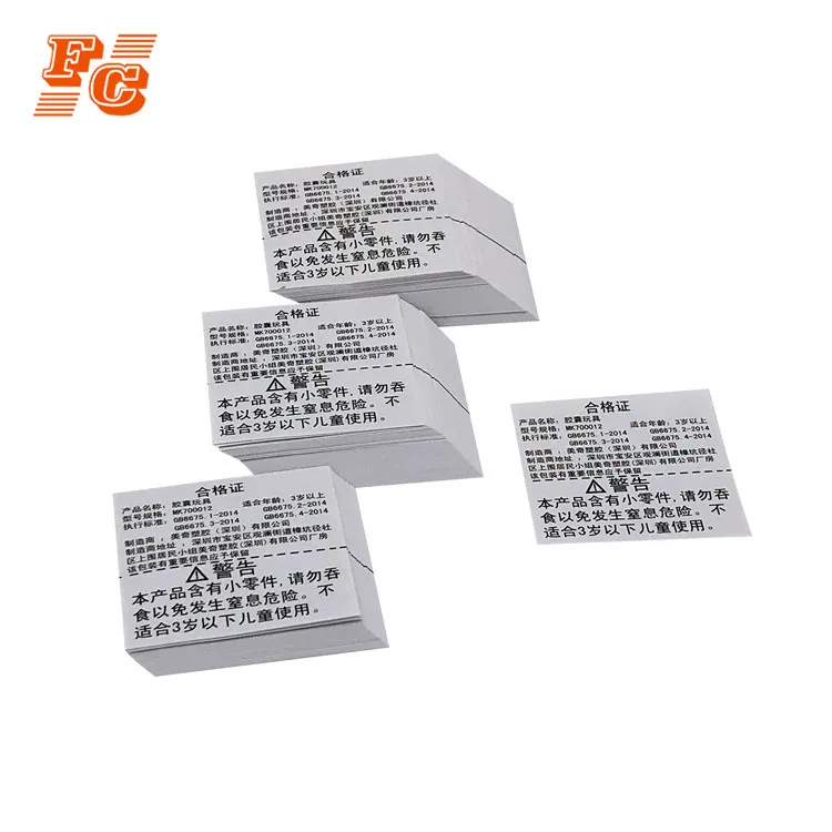 Printing toy warning certificate mini paper leaflet booklet instruction manual