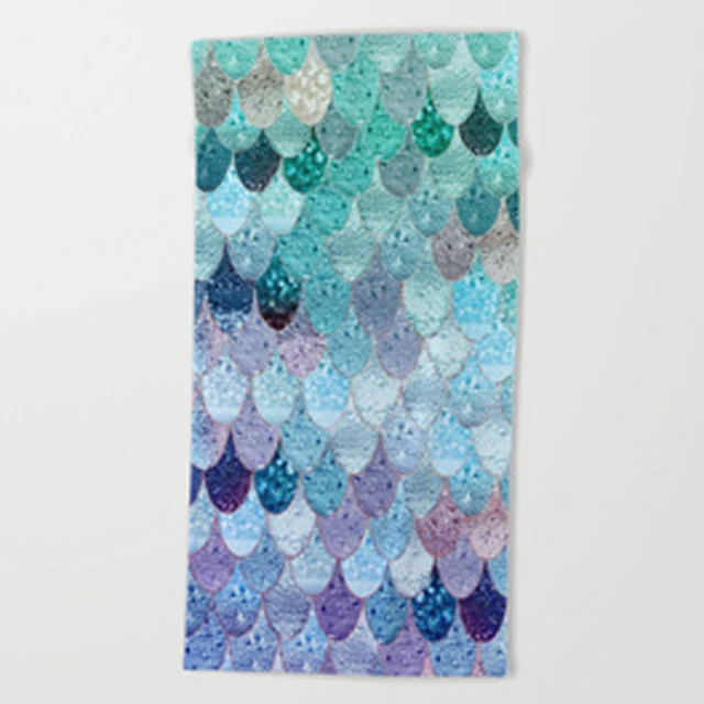 
cheap wholesale mermaid fish scale beach towel price from china 