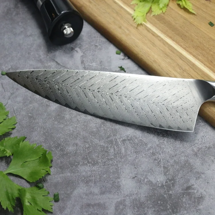 DIY 8 inch Japanese Steel 67 Layer damascus steel chef knife blanks