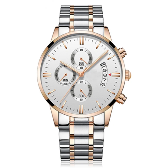 Custom your own brand quartz men watch full stainless steel good quality gold watch wholesale