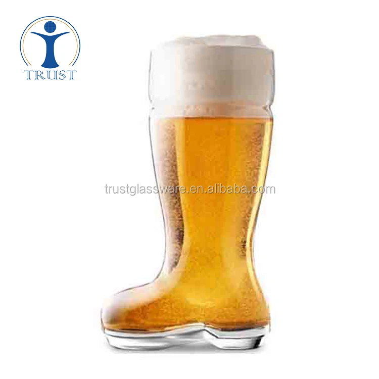 Factory Price huge 1L 2L Capacity Boot shaped Beer Glass Mug